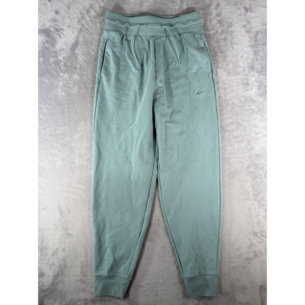 Nike Dri-fit One French Terry High-Waisted 7/8 Joggers Womens Small Green‎ NWT